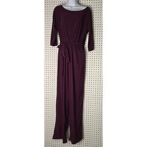 Burgundy Jumpsuit Suit One Piece L